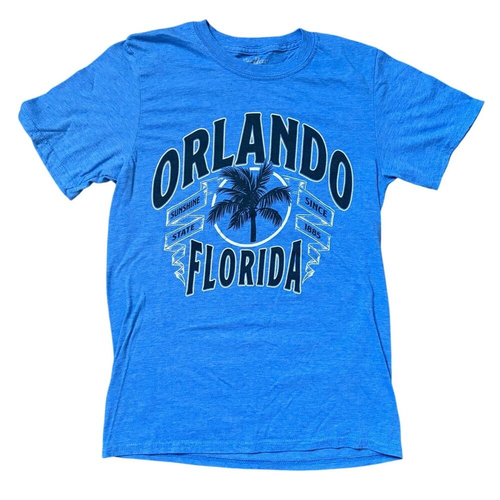 Stellar Womens Blue Orlando Florida Graphic T-Shirt Sz S